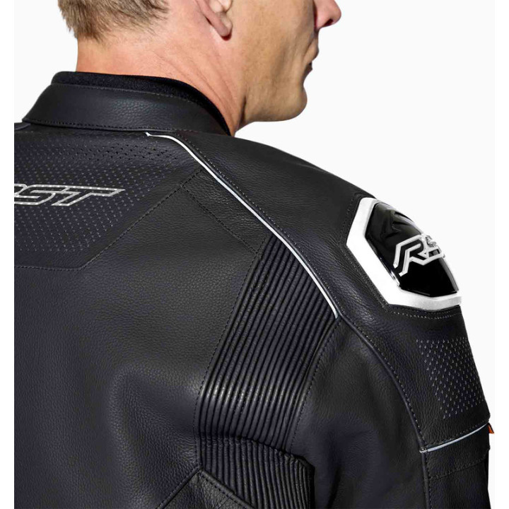 Veste RST S1 D3O cuir - noir/blanc | Oxmoto