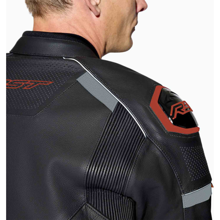 Veste RST S1 D3O cuir - noir/blanc | Oxmoto