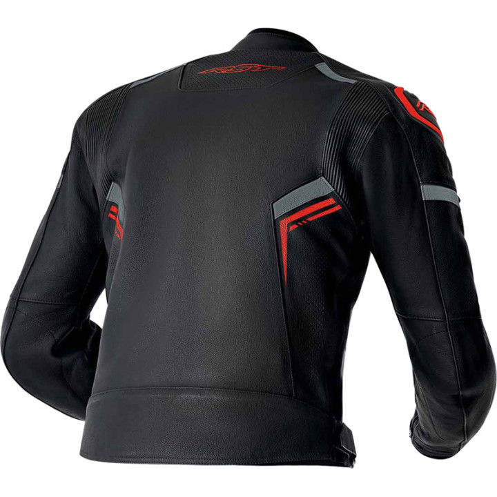 Veste RST S1 D3O cuir - noir/rouge | Oxmoto