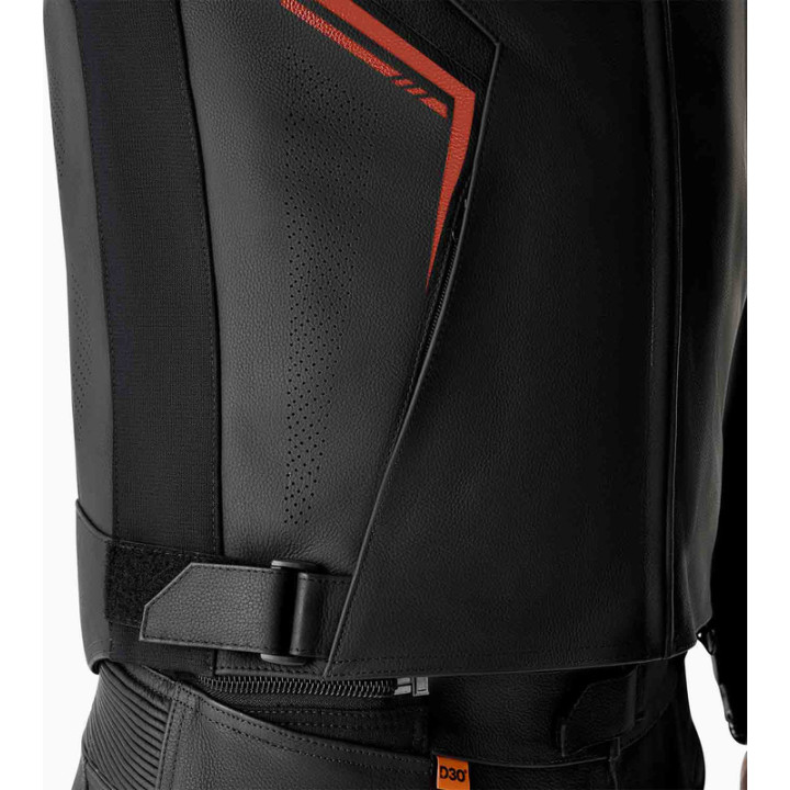 Veste RST S1 D3O cuir - noir/rouge | Oxmoto