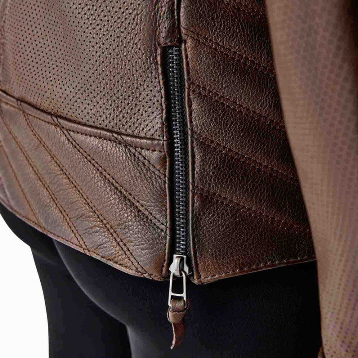 Veste femme RST Roadster Air D3O cuir - brun | Oxmoto