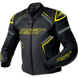 Veste RST S1 D3O cuir - noir/jaune fluo | Oxmoto