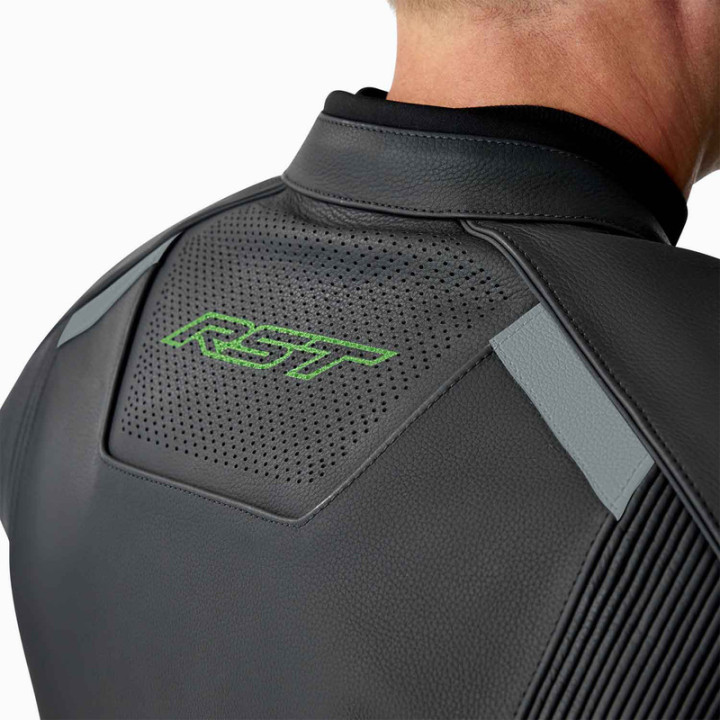Veste RST S1 D3O cuir - noir/vert fluo | Oxmoto
