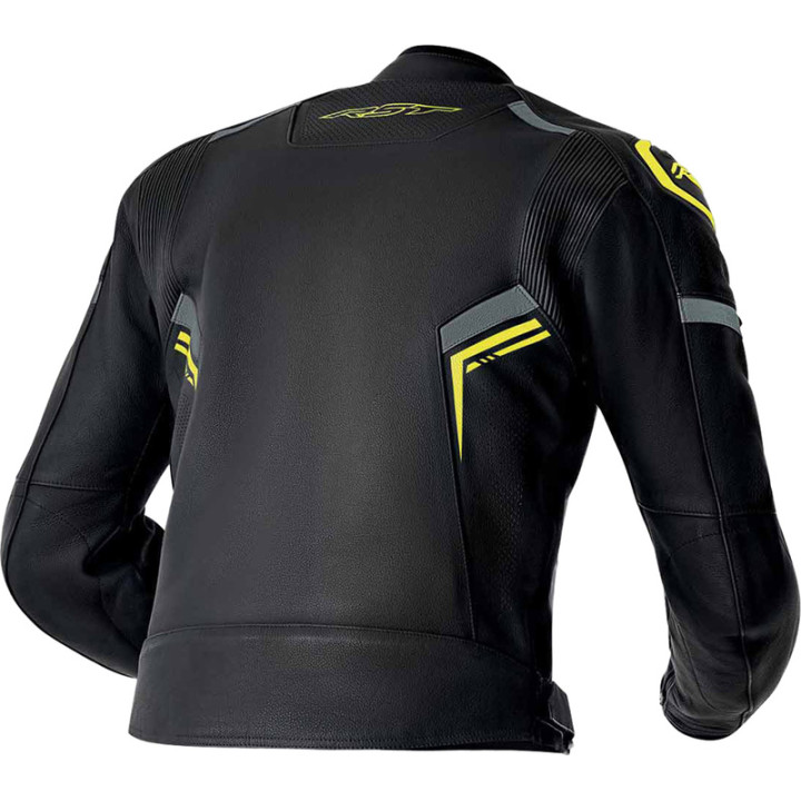 Veste RST S1 D3O cuir - noir/jaune fluo | Oxmoto