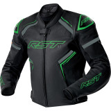 Veste RST S1 D3O cuir - noir/vert fluo | Oxmoto