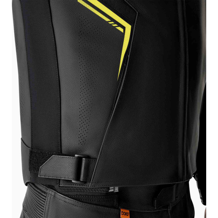 Veste RST S1 D3O cuir - noir/jaune fluo | Oxmoto