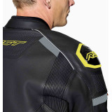 Veste RST S1 D3O cuir - noir/jaune fluo | Oxmoto