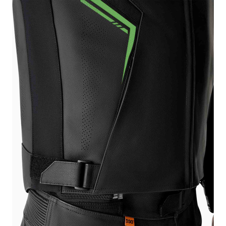Veste RST S1 D3O cuir - noir/vert fluo | Oxmoto