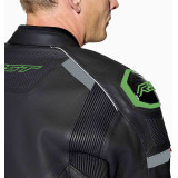 Veste RST S1 D3O cuir - noir/vert fluo | Oxmoto