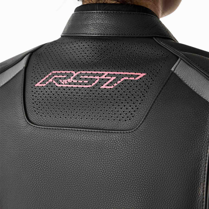 Veste femme RST S1 D3O cuir - noir/rose | Oxmoto