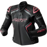 Veste femme RST S1 D3O cuir - noir/rose | Oxmoto