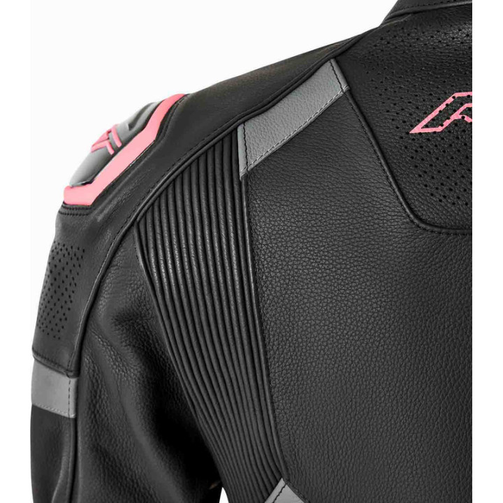Veste femme RST S1 D3O cuir - noir/rose | Oxmoto