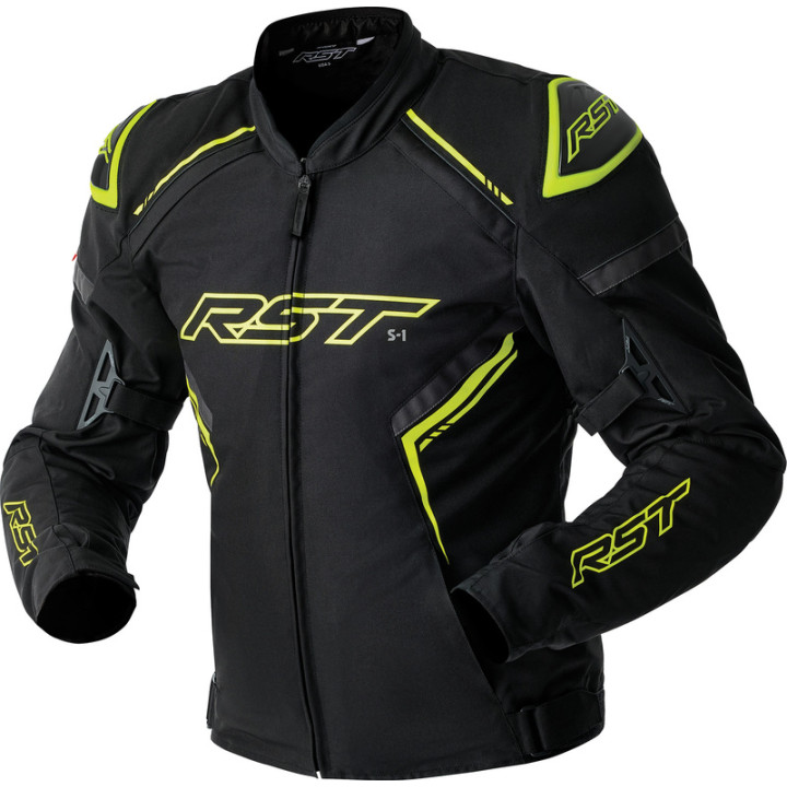 Veste RST S1 D3O Textile - noir/jaune fluo | Oxmoto