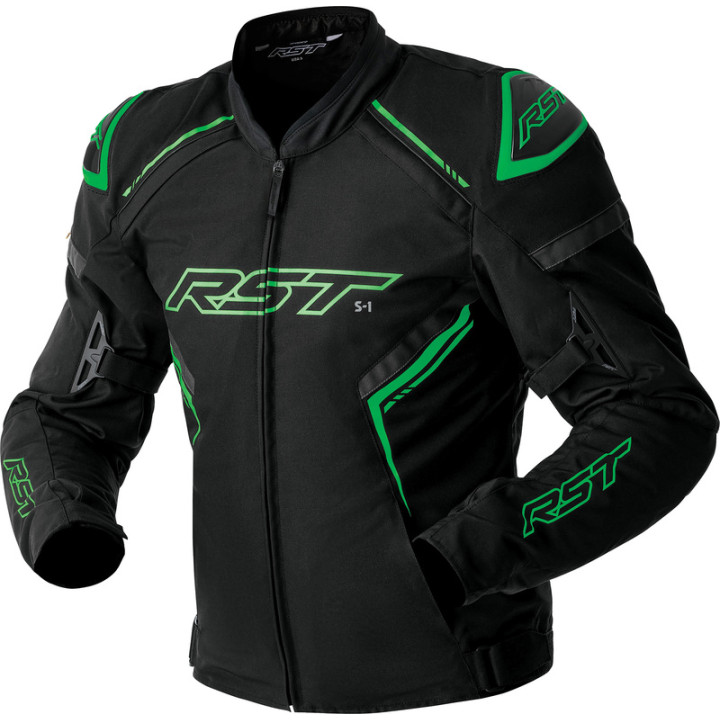 Veste RST S1 D3O Textile - noir/vert fluo | Oxmoto