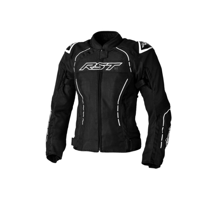 Veste femme RST S1 Mesh CE textile - noir/blanc | Oxmoto