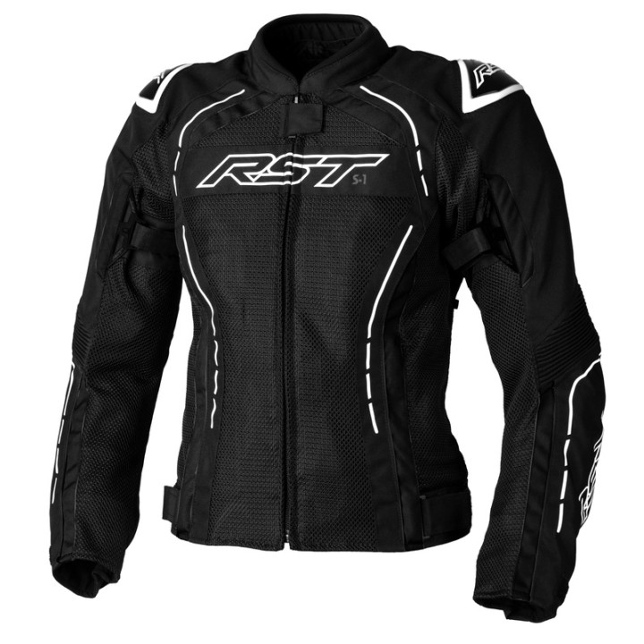 Veste femme RST S1 Mesh CE textile - noir/blanc | Oxmoto
