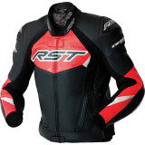 Veste RST Tractech Evo D3O cuir - noir/rouge | Oxmoto