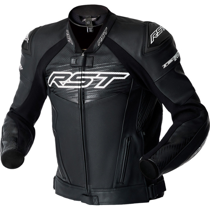 Veste RST Tractech Evo D3O cuir - noir/blanc | Oxmoto