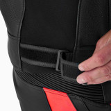 Veste RST Tractech Evo D3O cuir - noir/rouge | Oxmoto