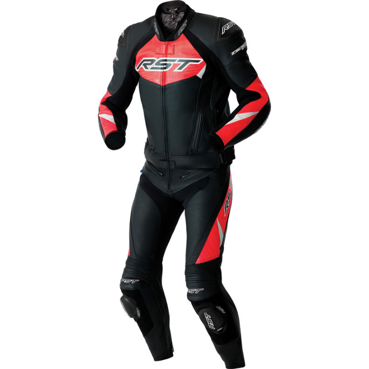 Veste RST Tractech Evo D3O cuir - noir/rouge | Oxmoto