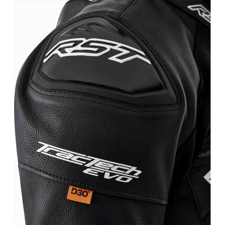 Veste RST Tractech Evo D3O cuir - noir/blanc | Oxmoto