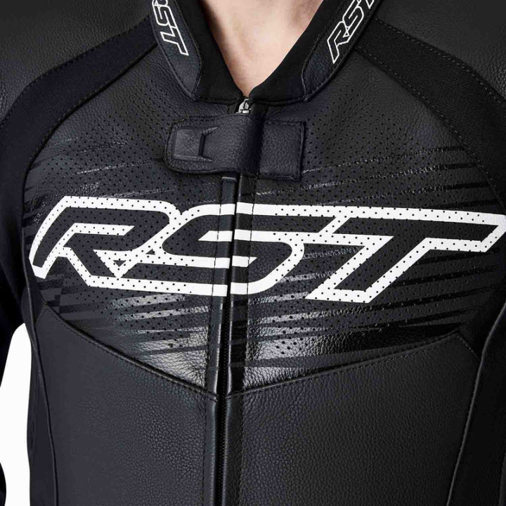Veste RST Tractech Evo D3O cuir - noir/blanc | Oxmoto