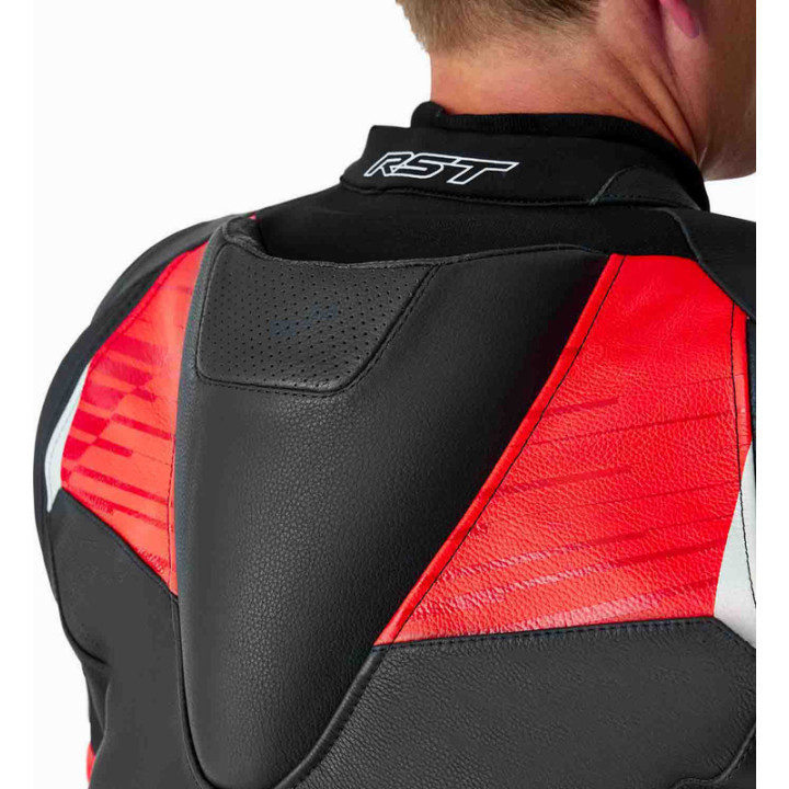 Veste RST Tractech Evo D3O cuir - noir/rouge | Oxmoto