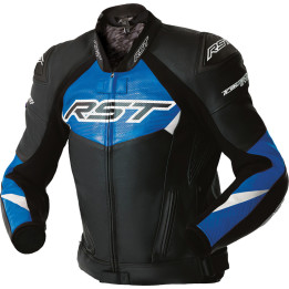 Veste RST Tractech Evo D3O cuir - noir/bleu | Oxmoto