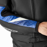 Veste RST Tractech Evo D3O cuir - noir/bleu | Oxmoto