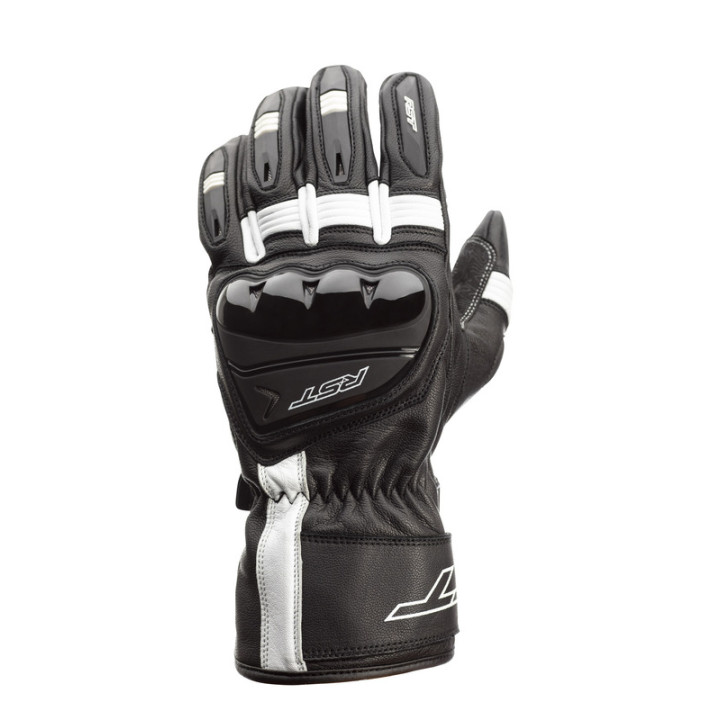 Gants RST Pilot CE cuir - noir/blanc | Oxmoto