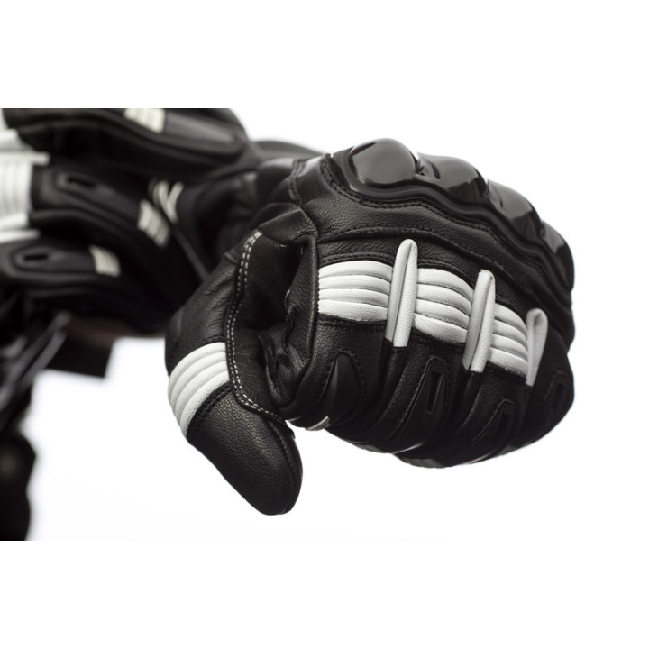 Gants RST Pilot CE cuir - noir/blanc | Oxmoto