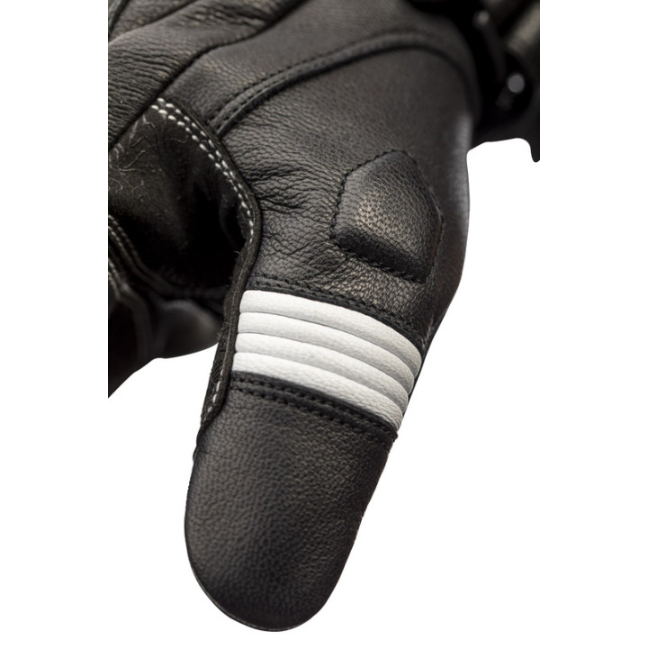 Gants RST Pilot CE cuir - noir/blanc | Oxmoto