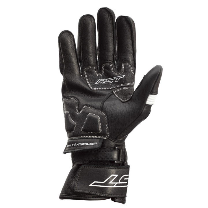 Gants RST Pilot CE cuir - noir/blanc | Oxmoto