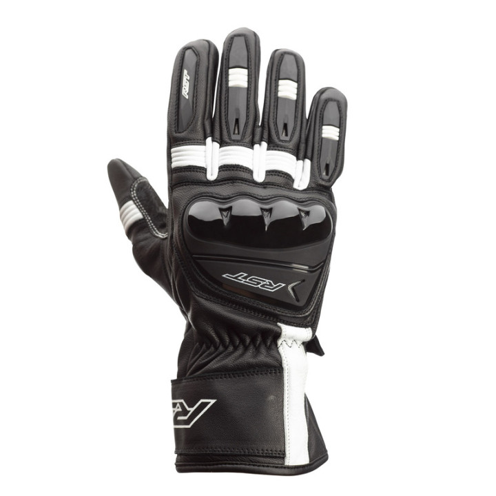 Gants RST Pilot CE cuir - noir/blanc | Oxmoto