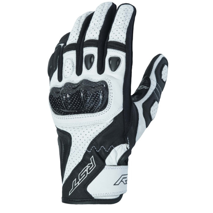 Gants RST Stunt 3 CE cuir/textile - blanc | Oxmoto