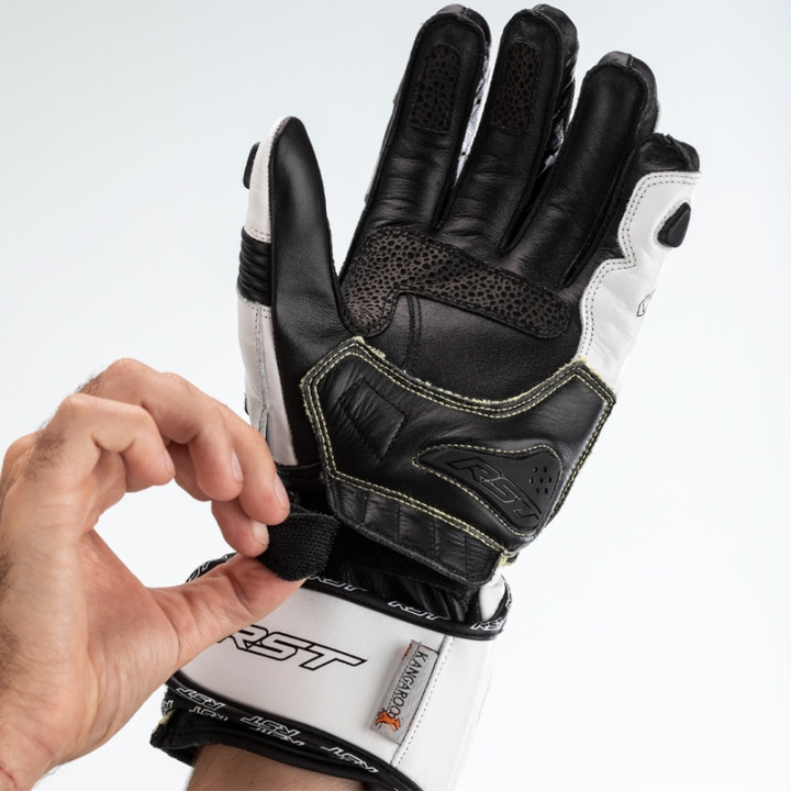 Gants RST TracTech Evo 4 cuir - blanc/noir | Oxmoto