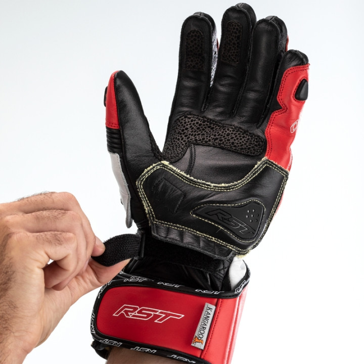 Gants RST TracTech Evo 4 cuir - rouge/blanc/noir | Oxmoto
