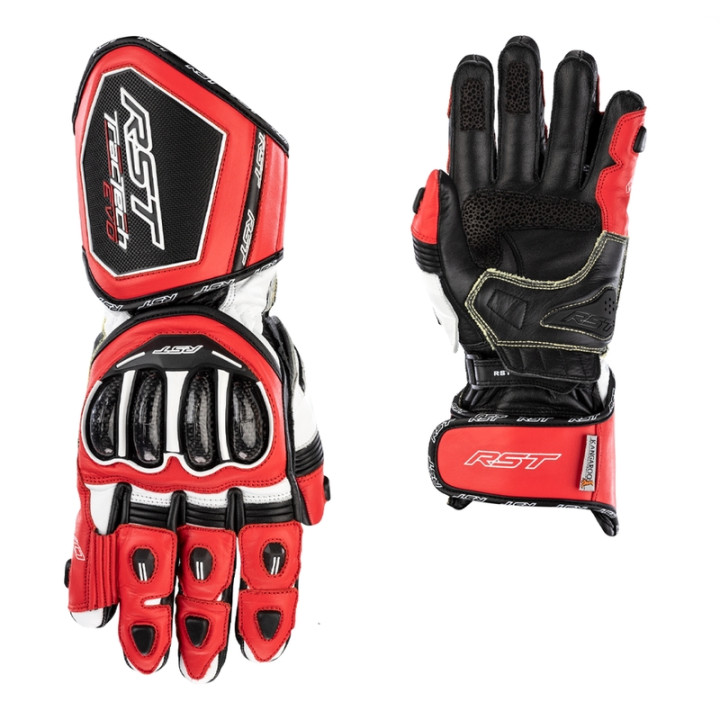 Gants RST TracTech Evo 4 cuir - rouge/blanc/noir | Oxmoto