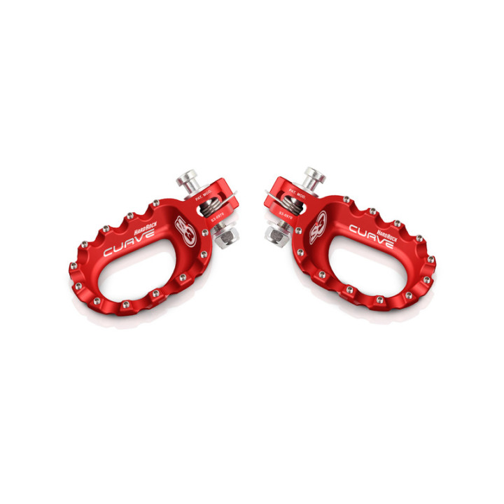Repose-pieds S3 Curve aluminium rouge | Oxmoto
