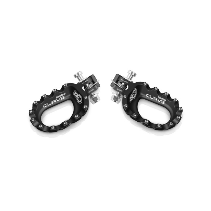 Repose-pieds S3 Curve aluminium noir | Oxmoto