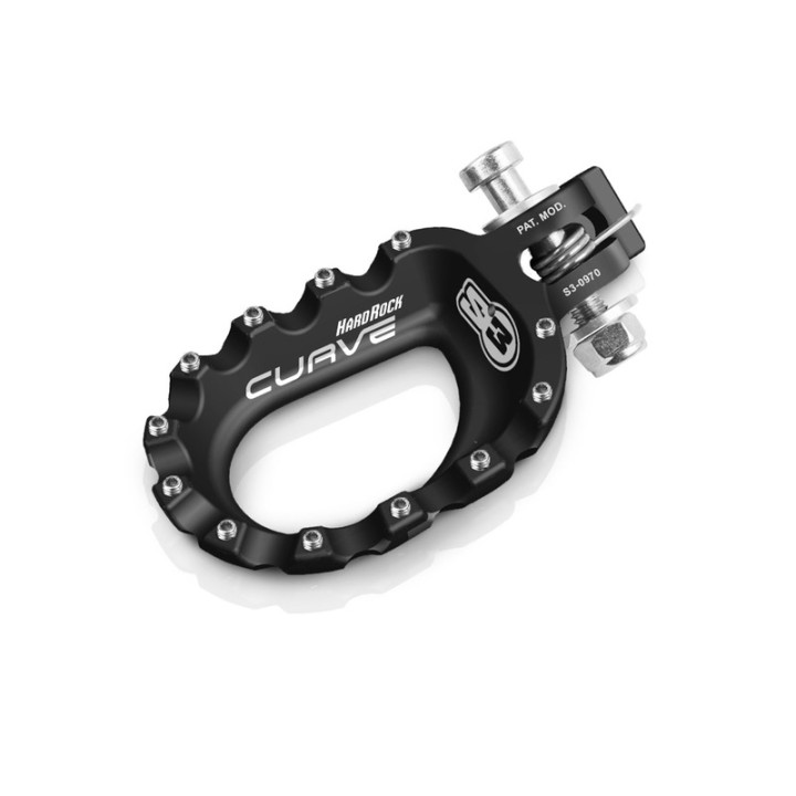 Repose-pieds S3 Curve aluminium noir | Oxmoto