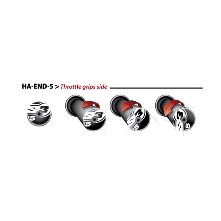 Embouts de guidons S3 End 5 Ø12mm noir | Oxmoto
