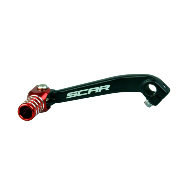 Sélecteur de vitesse Scar noir/embout rouge | Oxmoto