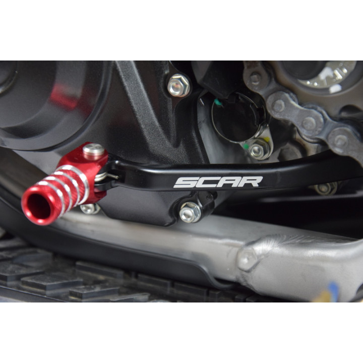 Sélecteur de vitesse Scar rouge GSL121 | Oxmoto