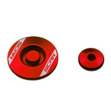 Bouchons carter moteur latéraux Scar rouge EP400 | Oxmoto