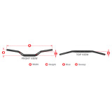 Guidon Scar O² S9182BL | Oxmoto