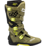 Bottes Sidi Crossair X - Olive Green/jaune fluo | Oxmoto