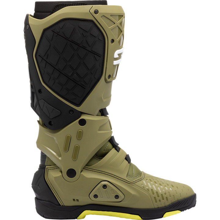 Bottes Sidi Crossair X - Olive Green/jaune fluo | Oxmoto