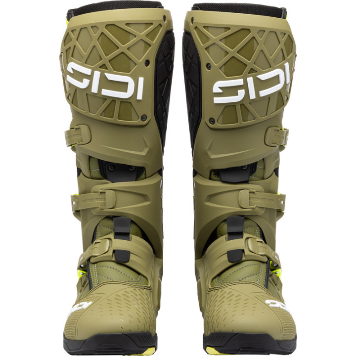 Bottes Sidi Crossair X - Olive Green/jaune fluo | Oxmoto