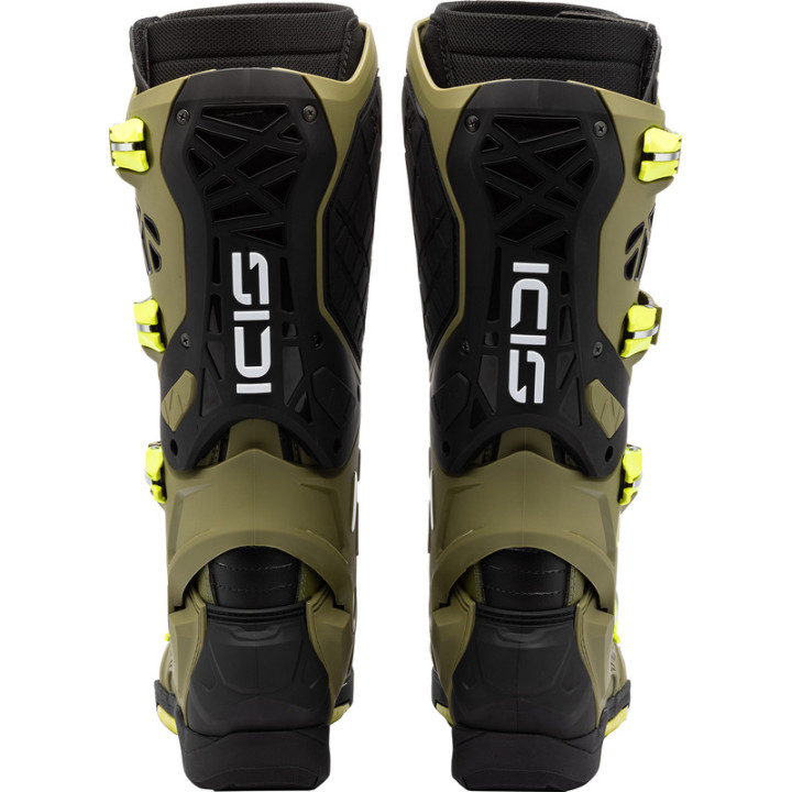 Bottes Sidi Crossair X - Olive Green/jaune fluo | Oxmoto